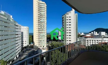 Apartamento com vista mar, 2 quartos (1 suíte), 1 vaga, tombo, guarujá/sp