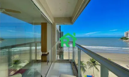 Apartamento frente mar com 3 quartos (2 suítes), 1 vaga e lazer à venda em jardim astúrias, guarujá | rocha imóveis guarujá