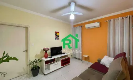 Apartamento quadra mar, 1 quarto, 1 vaga i praia das astúrias, guarujá/sp