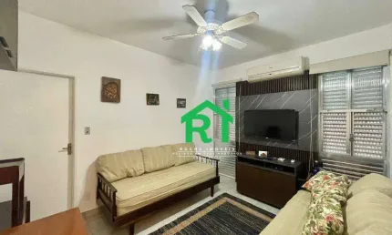 Apartamento quadra mar, 1 quarto, 1 vaga i praia das astúrias, guarujá/sp