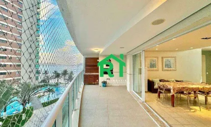 Apartamento à venda na praia das astúrias, 3 quartos, 2 vagas, vista para o mar, guarujá sp