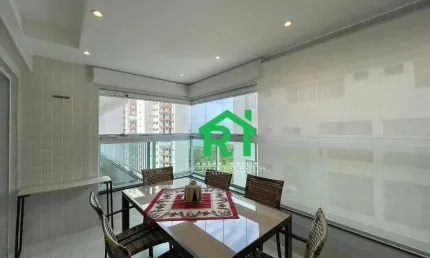 Apartamento com varanda gourmet 2 dormitórios (1 suíte), 2 vagas, lazer, jardim astúrias, guarujá/sp