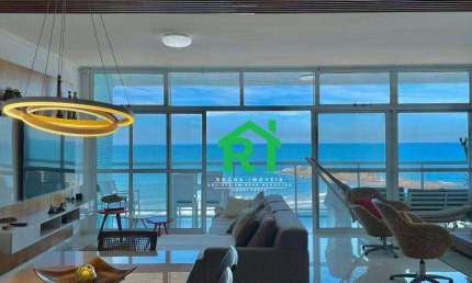 Apartamento frente mar com 3 quartos (3 suítes), 1 vaga, Pitangueiras | Rocha Imóveis Guarujá.