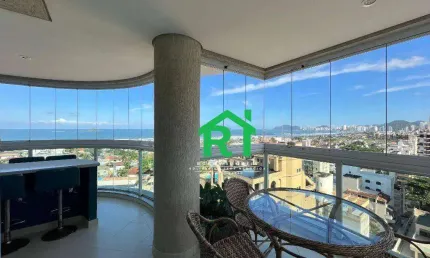 Apartamento vista ao mar com 3 dormitórios (3 suítes), 2 vagas, lazer, enseada, guarujá/sp