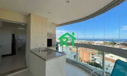 Apartamento vista ao mar com 3 dormitórios (3 suítes), 2 vagas, lazer, enseada, guarujá/sp