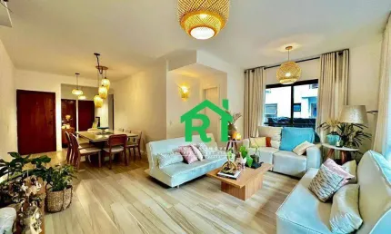 Apartamento reformado, 3 dormitórios (1 suíte), 2 vagas, Pitangueiras, Guarujá/SP.
