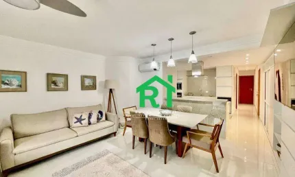 Apartamento reformado, 3 dormitórios, 1 vaga, lazer, jardim astúrias - guarujá/sp