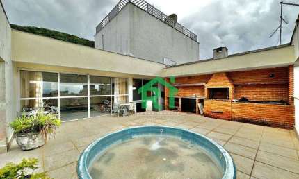 Cobertura Penthouse, 3 dormitórios (1 suíte), 2 vagas, lazer, Guarujá, Pitangueiras/SP.