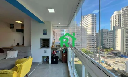 Apartamento á Beira Mar com 2 Quartos, 2 Vagas, Lazer, Jardim Astúrias, Guarujá/SP