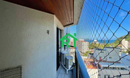 Apartamento com Vista Mar, 2 Quartos (1 Suíte), 1 Vaga, Lazer, Tombo, Guarujá/SP
