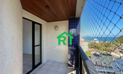 Apartamento com Vista Mar, 2 Quartos (1 Suíte), 1 Vaga, Lazer, Tombo, Guarujá/SP