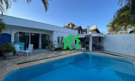 Casa à beira mar com 3 dormitórios (3 suítes), lazer, enseada, guarujá/sp