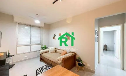 Apartamento à beira mar com 2 quartos, 1 vaga à venda em jardim astúrias, guarujá | rocha imóveis guarujá