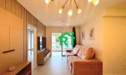 Apartamento com 2 dormitórios, 90 m² - venda por r$ 700.000 ou aluguel por r$ 6.200/mês - jardim astúrias - guarujá/sp