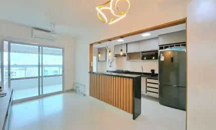 Apartamento novo, 2 dormitórios (1 suíte), 2 vagas, lazer, para alugar por r$ 7.000/mês - jardim astúrias - guarujá/sp