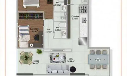 Apartamento à venda, 73 m² por R$ 633.785,50 - Vila Guilhermina - Praia Grande/SP