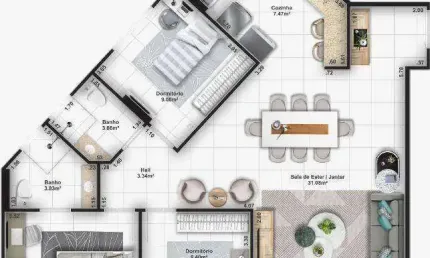Apartamento com 3 dormitórios à venda, 107 m² por r$ 903.000,00 - vila guilhermina - praia grande/sp