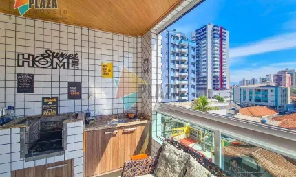 Apartamento 2 dormitórios com 1 suíte à venda, 88 m² por r$ 540.000 - vila assunção - praia grande/sp