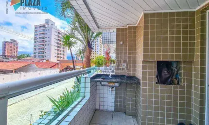 Apartamento mobiliado 2 dormitórios com 1 suíte à venda, 75 m² por R$ 490.000 - Vila Guilhermina - Praia Grande/SP