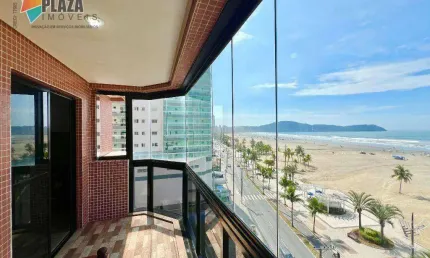 Apartamento com 3 dormitórios para alugar, 133 m² por R$ 6.000,00/mês - Vila Guilhermina - Praia Grande/SP