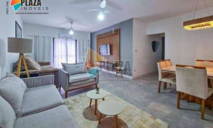 Apartamento 3 dormitórios com 2 suítes para alugar, 126 m² por R$ 6.000/mês - Canto do Forte - Praia Grande/SP