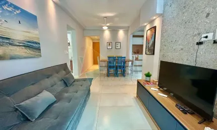 Apartamento com 2 dormitórios para alugar, 75 m² por r$ 5.300,00/mês - boqueirão - praia grande/sp
