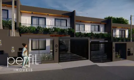 Sobrado geminado em construção a venda com três quartos sendo uma suíte no bairro costa e silva - joinville/ sc