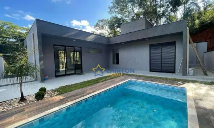 Elegante casa de 3 dormitórios à venda - 179 m² - parque res itaguaçu, atibaia/sp