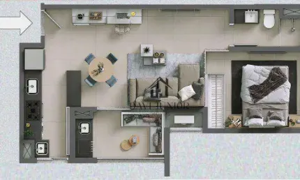 Apartamento com 1 dormitório, 49 m² - venda por R$ 534.000,00 ou aluguel por R$ 4.155,00/mês - Alto da Boa Vista - Sorocaba/SP