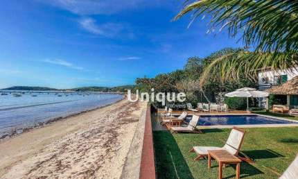 casa pé na areia c/ 7 dormitórios à venda, 645 m² por R$ 12.000.000 - Manguinhos - Armação dos Búzios/RJ