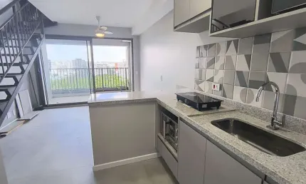 Apartamento duplex 61m² primeira locação com 1 dormitório , varanda, vista panorâmica ao lado do me