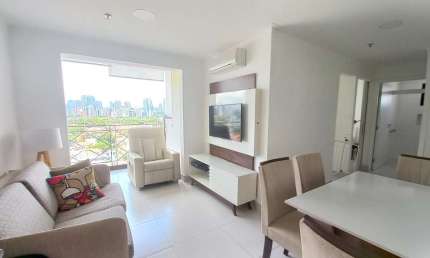 Apartamento tipo flat para locação mobiliado e equipado com 2 dormitórios 1 vaga ao lado da Bandeir