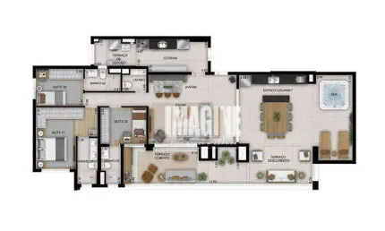 Apartamento no Tatuapé com 3 Dormitórios sendo 3 Suítes, 2 Vagas, 181 m²