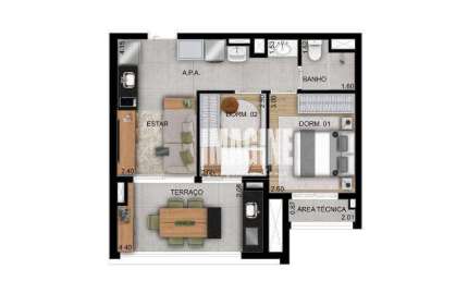 Apartamento na Vila Matilde com 2 Dormitórios, 1 Vaga, 48 m²