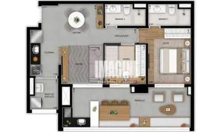 Apartamento na Vila Prudente com 2 Dormitórios sendo 1 Suíte, 1 Vaga, 77 m²
