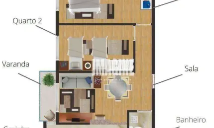 Apartamento em Itaquera com 2 Dormitórios, 1 Banheiro, Sacada, 42 m²