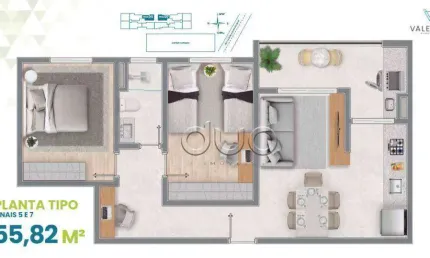 Apartamento com 2 dormitórios à venda, 55 m² por R$ 238.400,00 - Morumbi - Piracicaba/SP