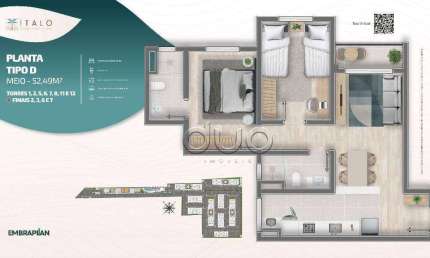 Apartamento com 2 dormitórios à venda, 52 m² por R$ 259.000,00 - Potiguar - Piracicaba/SP
