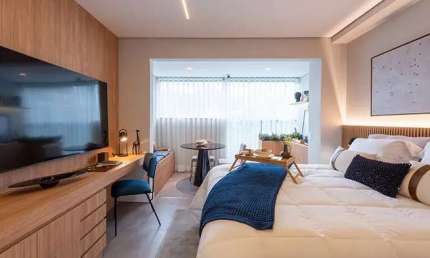 Apartamento tipo para venda com 1 quarto, sendo 1 suíte, 46m²
