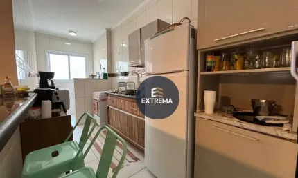 Apartamento com 2 dormitórios sendo 1 suite, sacada gourmet  à venda, 74 m² por r$ 455.000,00 - tupi - praia grande/sp