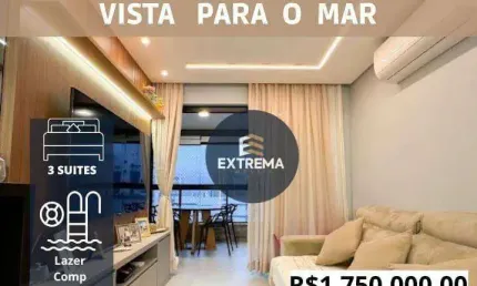 Apartamento alto padrão com 3 suites 2 vagas , lazer completo à venda, 120 m² - canto do forte - praia grande/sp