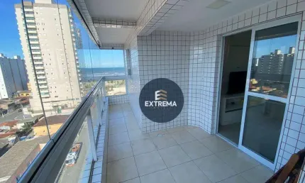 Apartamento vista mar com 2 dormitórios sendo 1 suite , à venda, por r$ 450.000 - mirim - praia grande/sp