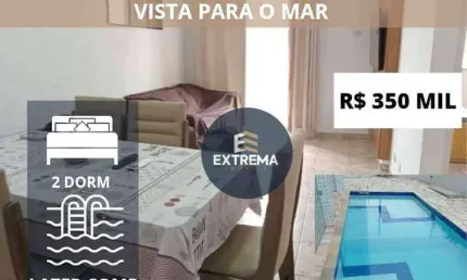Apartamento mobiliado  com 2 dormitórios à venda, 65 m² por r$ 350.000 - mirim - praia grande/sp