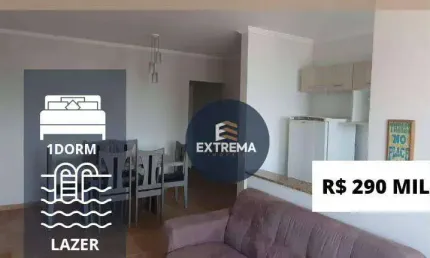 Apartamento mobiliado com 1 dormitório à venda, 45 m² por r$ 290.000 - vila tupi - praia grande/sp