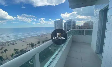 Apartamento ,com vista total para o mar com 3 dormitórios à venda, 94 m² por r$ 650.000 - aviação - praia grande/sp