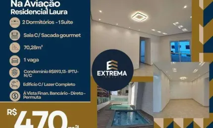Apartamento com 2 dormitórios à venda, 70 m² por r$ 470.000,00 - aviação - praia grande/sp