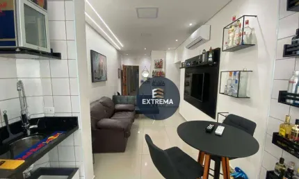 Apartamento de 1 dormitório sendo 1 suíte a venda em Praia Grande, mobiliado