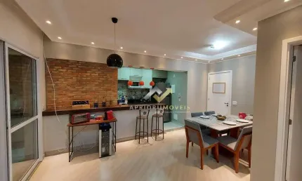 Apartamento com 2 dormitórios para alugar, 67 m² por R$ 4.083,54/mês - Vila Homero Thon - Santo André/SP