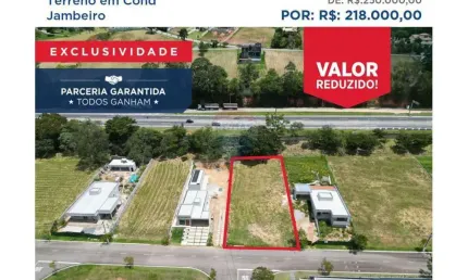 Terreno a venda em condomínio com 1.000m² em jambeiro