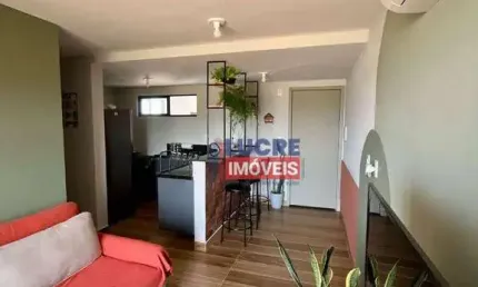 Excelente apartamento mobiliado e climatizado com 2 dormitórios (sendo 1 suíte) em Ponta de Campina